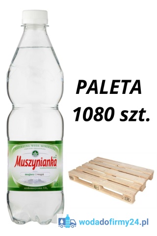 1 PALETA (1080 szt.) WODA Muszynianka 0,6L niegazowana 1,45/szt. netto paleta wody