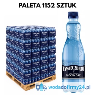 1 PALETA (1152 szt.) Woda Żywiec Zdrój 0,5L Mocny Gaz 1,39/szt. netto paleta wody
