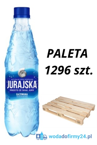 1 PALETA (1296szt.) Woda JURAJSKA 0,5L gazowana paleta wody