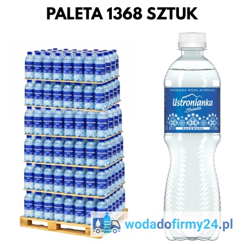 Paleta Wody Ustronianka 0,5L Gazowana 1368 szt. – Hurtowa Dostawa