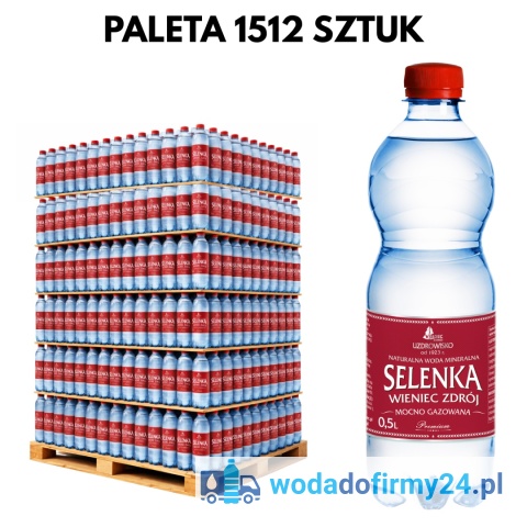 Woda Mocno Gazowana Selenka 0,5L – 1512 szt. Paleta | Sprzedaż Hurtowa