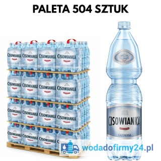1 PALETA (504szt.) Woda Cisowianka 1,5L gazowana 1,95netto paleta wody