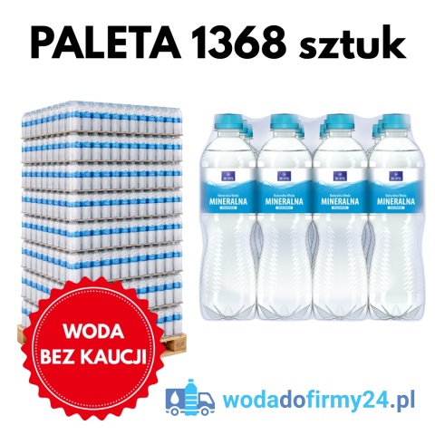 Naturalna Woda Mineralna Ustronianka 0,5L niegazowana - Paleta wody 1368szt.