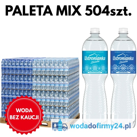 Ustronianka 1,5L mix paleta 504 szt woda dla firm i pracowników