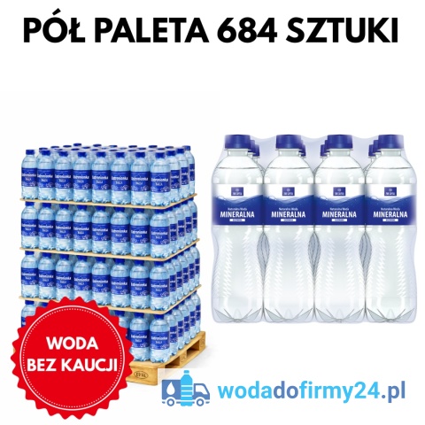 Ustronianka woda gazowana 0,5L pół paleta dla firm i biur.