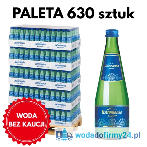 Paleta Wody Ustronianka Premium 700 ml Gazowana – 630 szt. Woda Źródlana