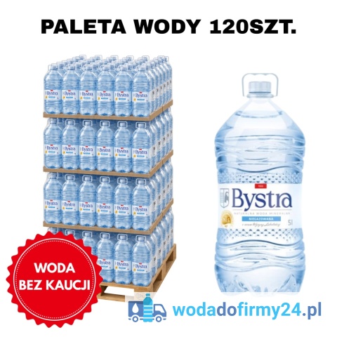 Woda Bystra 5L Bez Kaucji – Paleta 120 Butelek | Woda Mineralna Hurtowo