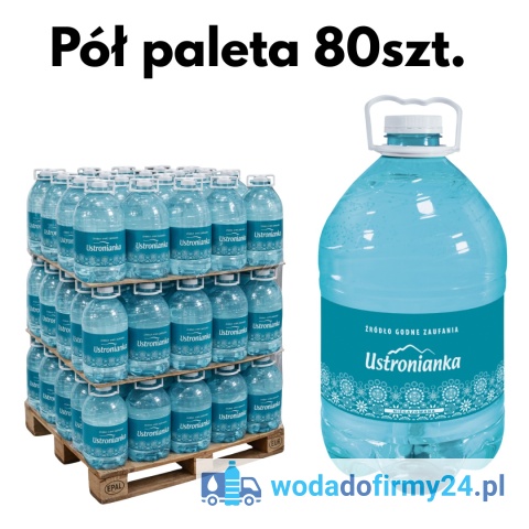Woda Ustronianka Niegazowana 5L 80szt. Pół palety